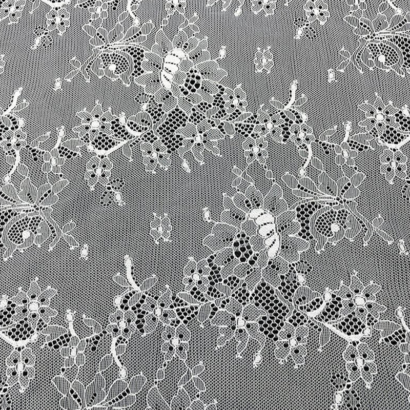 Lace Fabric Cutwork White Nylon for Women's Wear Wholesale Supplier 12